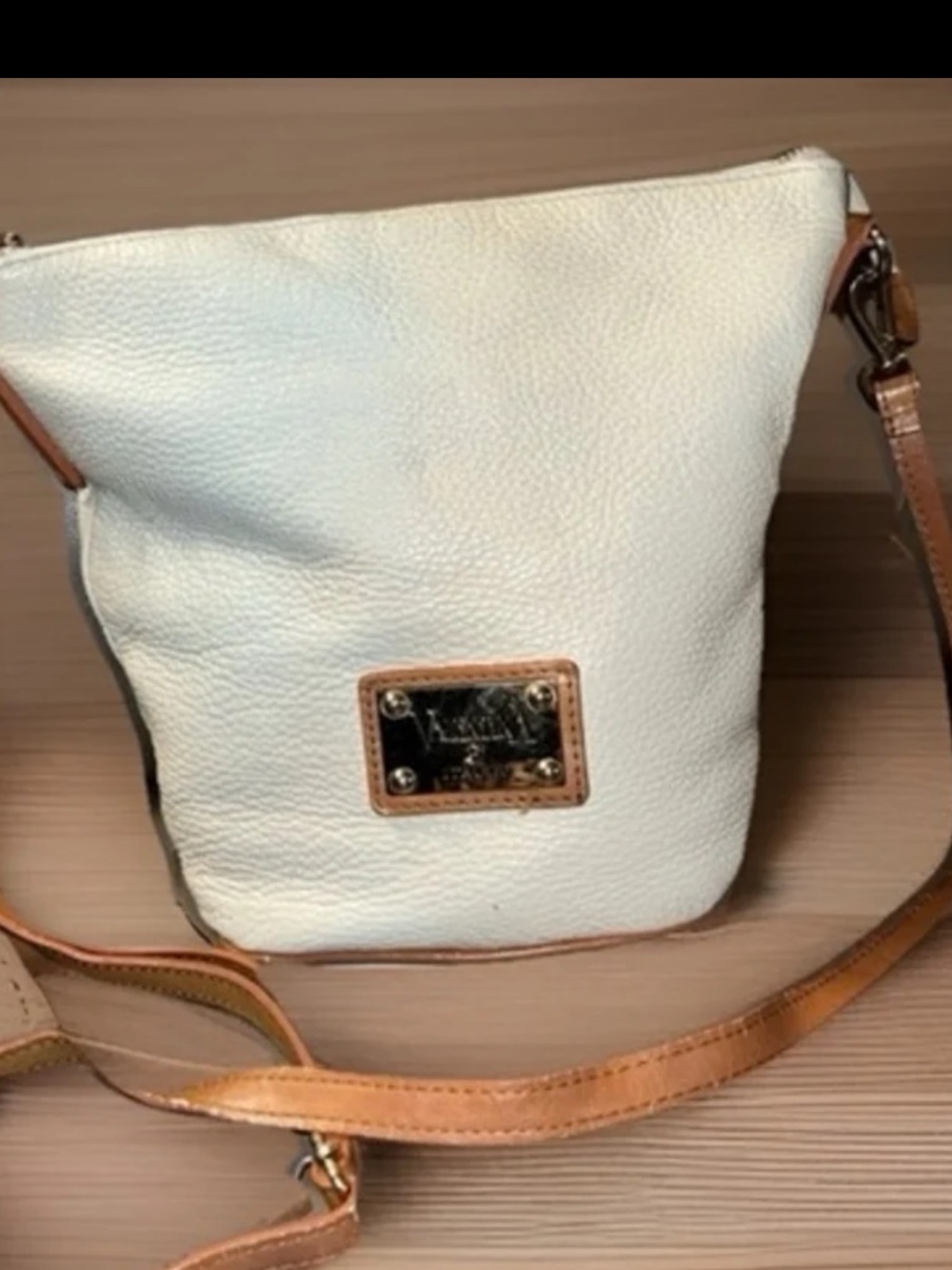 Valentina Italia Pebbled Leather Crossbody Bag